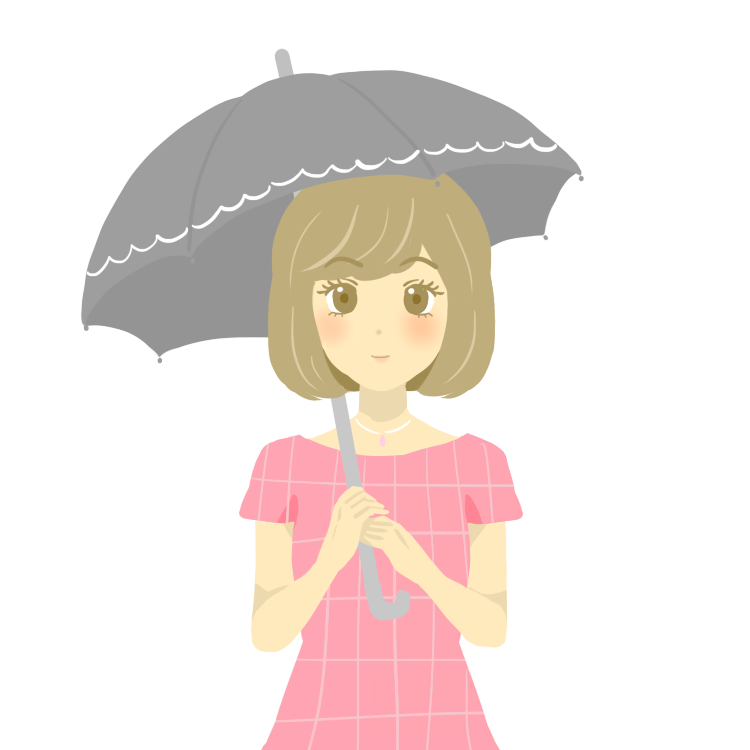 日傘をさす女性のイラスト 夏 紫外線 Uv対策 無料の女性イラスト配布 Girl S Illust Web ガールズイラストウェブ