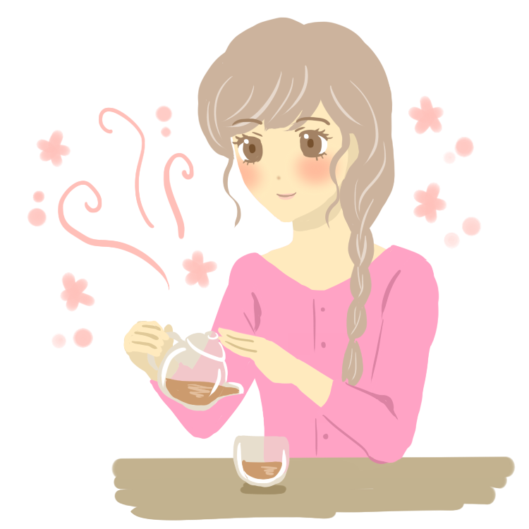 お茶を入れる女性のイラスト 無料の女性イラスト配布 Girl S Illust Web ガールズイラストウェブ